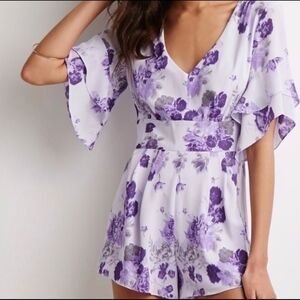 Purple Floral Romper